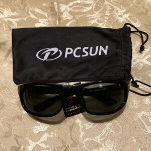 PacSun Black Sunglasses with Logo Pouch